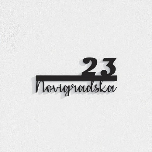 Kućni broj - Crta s natpisom 11