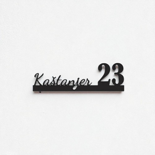 Kućni broj - Crta s natpisom 12